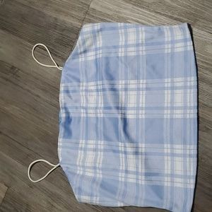 New! Sexy Carolina Blue Plaid crop top size xl
